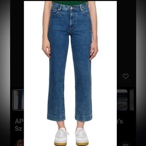 A.P.C. Sailor Mid / High Rise Women's Sz 28 Wide Straight Leg Jeans Inseam 27”